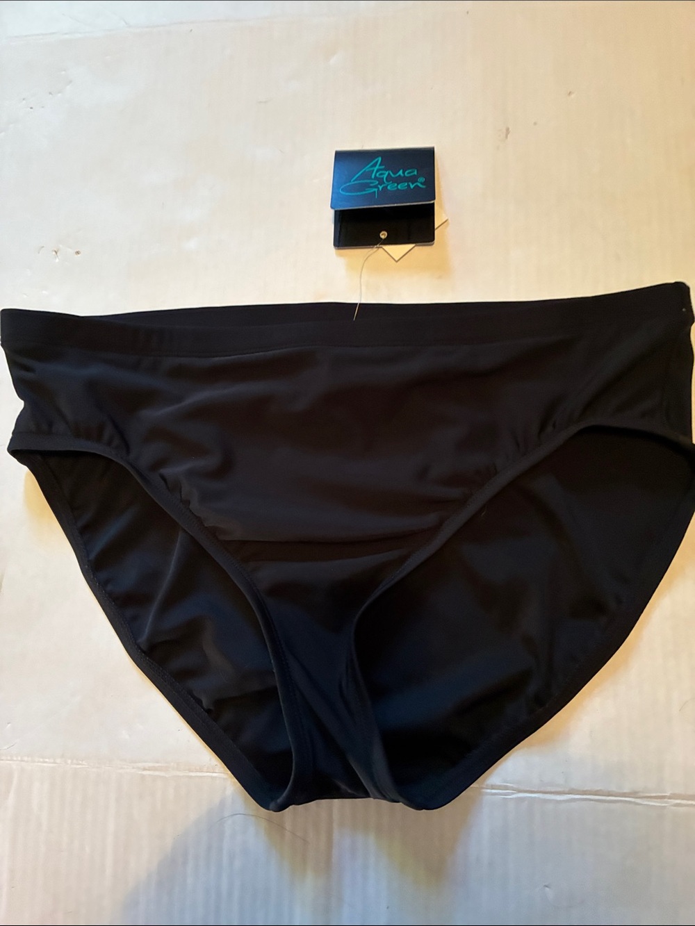 Aqua Green Classic Black Women’s Bikini Bathing Suit Bottom NWT Size L (12-14)
